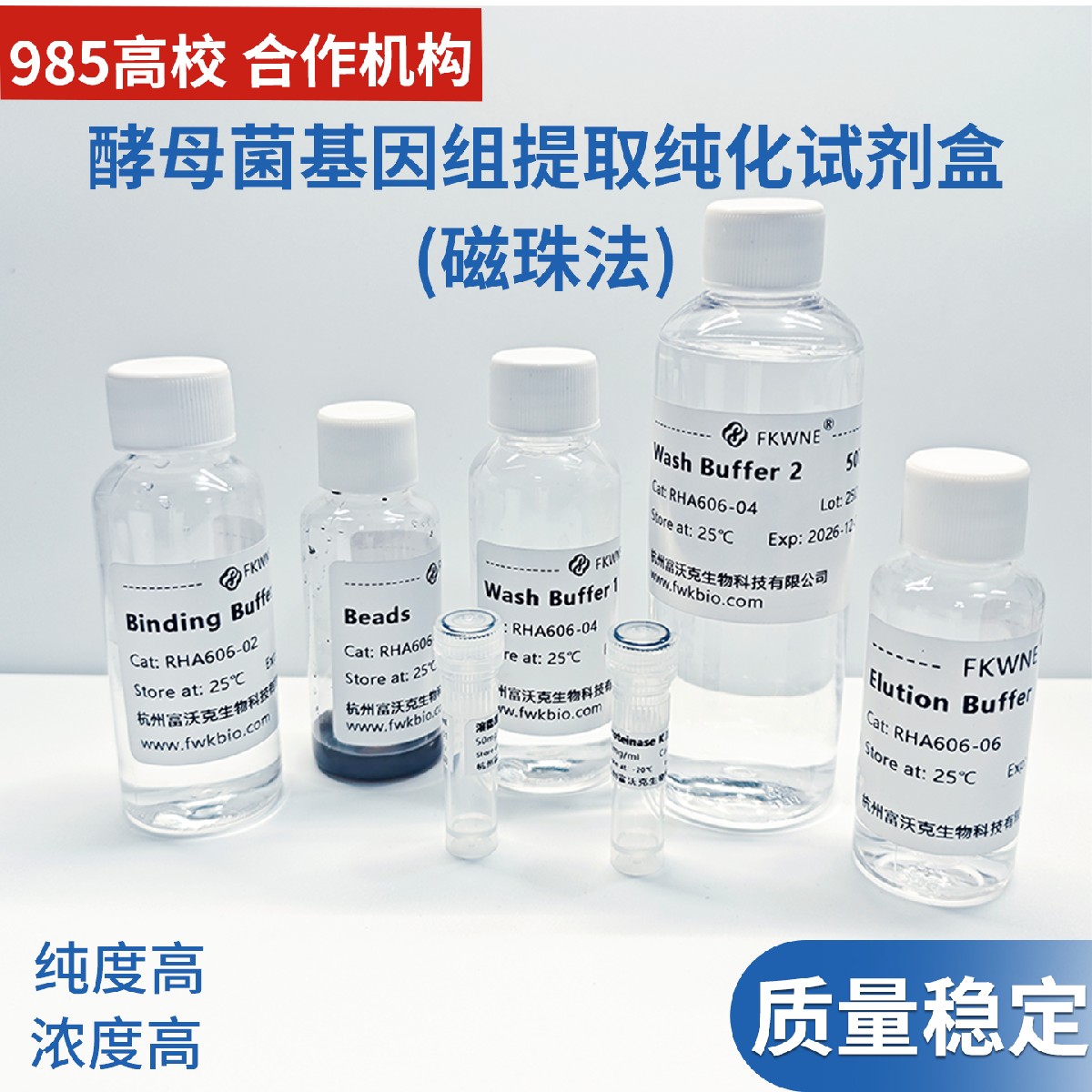 酵母基因组提取纯化试剂盒磁珠法 科研试剂 可免费开发票 FWKNE